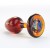 Amber Glass Butt Plug with Crystal