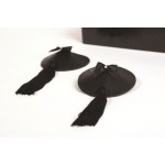 Black Leather and Satin Tassel Pasties