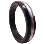Black Stainless Steel Cock Ring with Silver Band