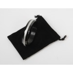 Black Stainless Steel Cock Ring with Silver Band
