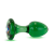 Emerald Green Glass Butt Plug with Crystal