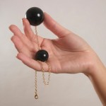 Fan Shaped Pearl G-String with Penetrating Crystal Orbs