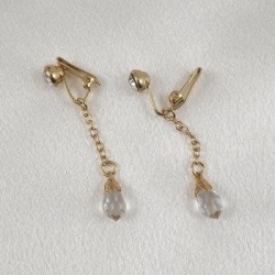 Gold Non Piercing Labia Jewelry Clips with Crystal Pendants