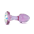 Lavender Glass Butt Plug with Crystal Element