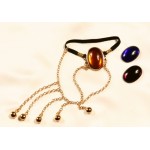 Men's Gem and Gold Pendant Penis Chain Jewelry Cock Ring