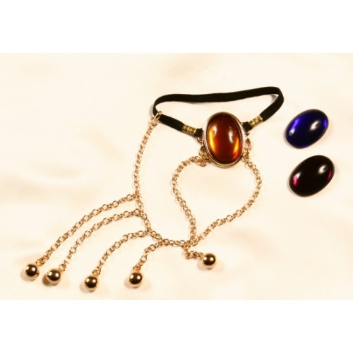 Men's Gem and Gold Pendant Penis Chain Jewelry Cock Ring