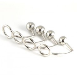 Stainless Steel Cock Ring with Anal Ball