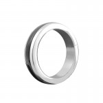 Stainless Steel Cock Ring with Black Band