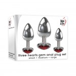 Three Hearts Gem Anal Plug Set Three Hearts Gem Anal Plug Set