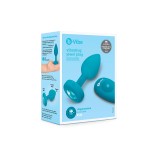 Vibrating Remote Controlled Jewel Plug Small/Med - Aqua Blue