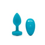 Vibrating Remote Controlled Jewel Plug Small/Med - Aqua Blue