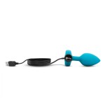 Vibrating Remote Controlled Jewel Plug Small/Med - Aqua Blue