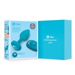 Vibrating Remote Controlled Jewel Plug Small/Med - Aqua Blue