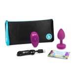 Vibrating Remote Controlled Jewel Plug Small/Med - Fuchsia