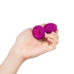 Vibrating Remote Controlled Jewel Plug Small/Med - Fuchsia