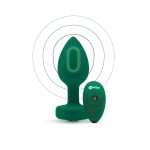 Vibrating Remote Controlled Jewel Plug Med/Large - Emerald Green
