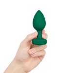 Vibrating Remote Controlled Jewel Plug Med/Large - Emerald Green