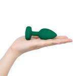 Vibrating Remote Controlled Jewel Plug Med/Large - Emerald Green