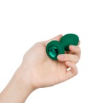 Vibrating Remote Controlled Jewel Plug Med/Large - Emerald Green
