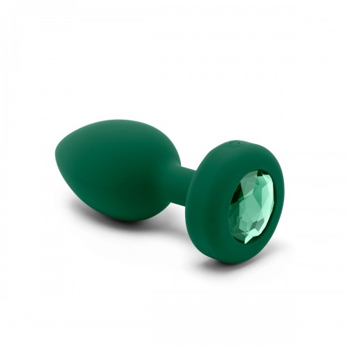 Vibrating Remote Controlled Jewel Plug Med/Large - Emerald Green