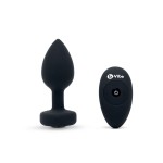 Vibrating Remote Controlled Jewel Plug Med/Large - Black