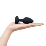 Vibrating Remote Controlled Jewel Plug Med/Large - Black