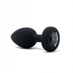 Vibrating Remote Controlled Jewel Plug Med/Large - Black