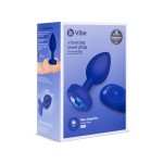 Vibrating Remote Controlled Jewel Plug L/XL - Blue Sapphire