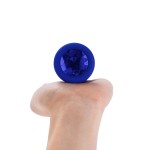 Vibrating Remote Controlled Jewel Plug L/XL - Blue Sapphire
