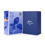 Vibrating Remote Controlled Jewel Plug L/XL - Blue Sapphire