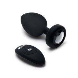 Vibrating Remote Controlled Jewel Plug 2XL - Black