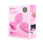 Vibrating Remote Controlled Jeweled Heart Plug Small/Med - Pink Topaz