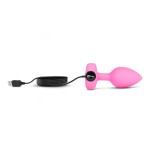 Vibrating Remote Controlled Jeweled Heart Plug Small/Med - Pink Topaz