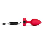 Vibrating Remote Controlled Jeweled Heart Plug Medium/Large Scarlet Ruby