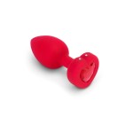 Vibrating Remote Controlled Jeweled Heart Plug Medium/Large Scarlet Ruby