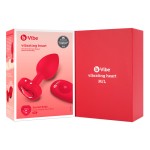 Vibrating Remote Controlled Jeweled Heart Plug Medium/Large Scarlet Ruby