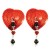 Bijoux de Nip Heart Red Sequin Pasties w/ Facet Beads