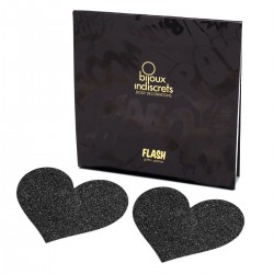 Flash Glitter Pasties - Heart Black