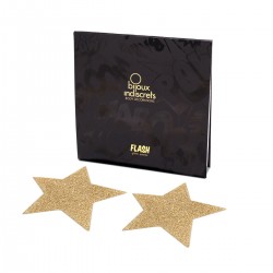 Flash Glitter Pasties - Star Gold