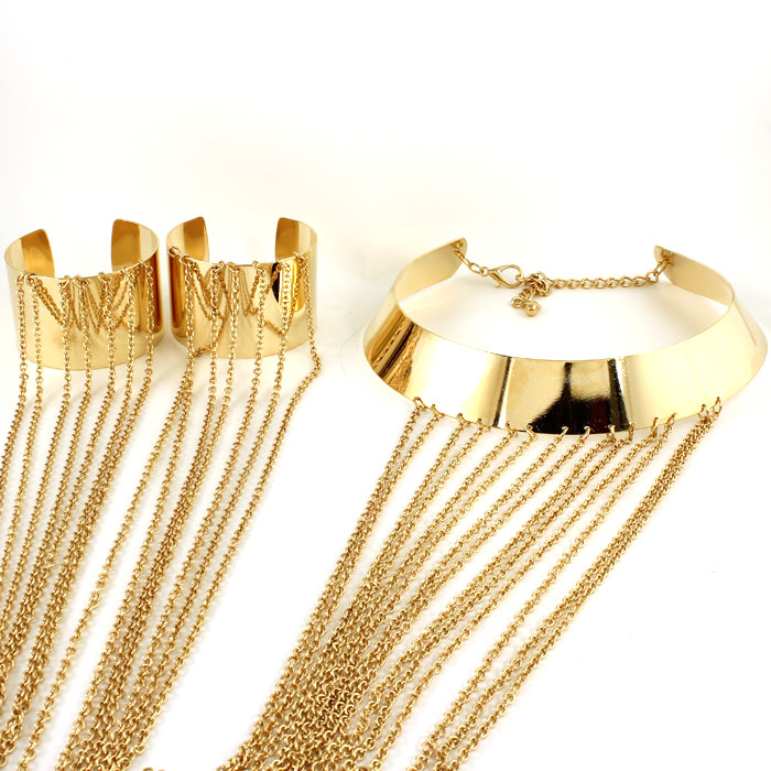 Gold Fashion Collar Bangle Cuffs Body Chain
