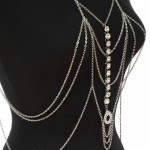 Rhinestone Silver Necklace Body Chain Jewelry