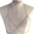Silver 3 Strand Rhinestone Choker Necklace Open Bra Body Chain Jewelry