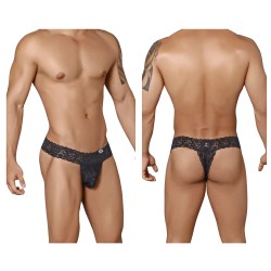 CandyMan 99315 Peek A Boo  Lace Thongs Color Black