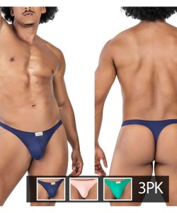 Clever 100007 3PK Australian Latin Thongs Color Green Pink Blue