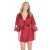 Merlot Stretch Satin Robe with Eyelash Lace Sleeves