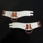Coquette Pleasure Collection Adjustable White Faux Leather Handcuffs