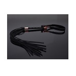 Pleasure Collection Rose Gold Matte Black Faux Leather Whip