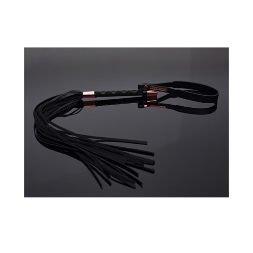 Pleasure Collection Rose Gold Matte Black Faux Leather Whip