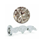 Clear Glass Twist Dildo with Crystal Element