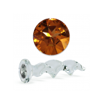 Clear Glass Twist Dildo with Crystal Element